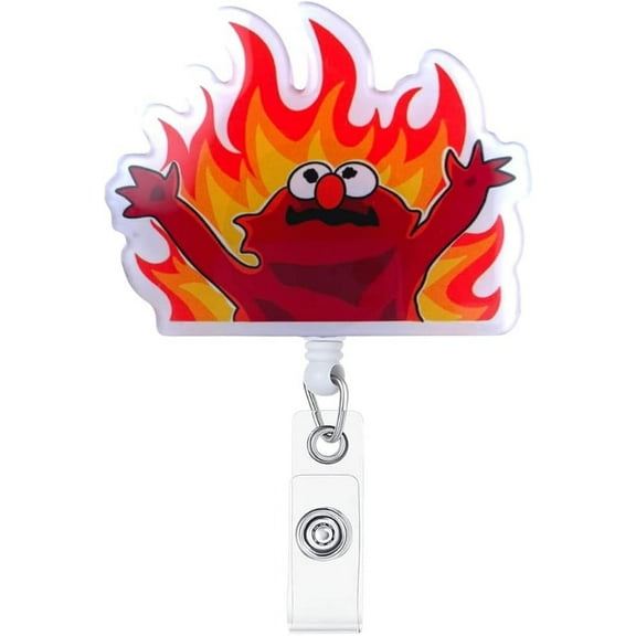 YJ PREMIUMS  1pc (Hellmo) Badge Reel Holder Retractable with Name Tag ID Card Alligator Clip Cute Funny Nursing Student RN Medical Assistant Work Office Gifts for Nurses