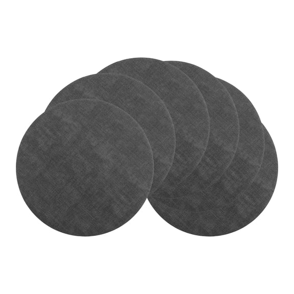 REGALWOVEN Set of 6 Placemats for Kitchen Dining Table Decor, Faux Leather Washable Heat Resistant Table Mat Wipeable Placemats Black 13*13in