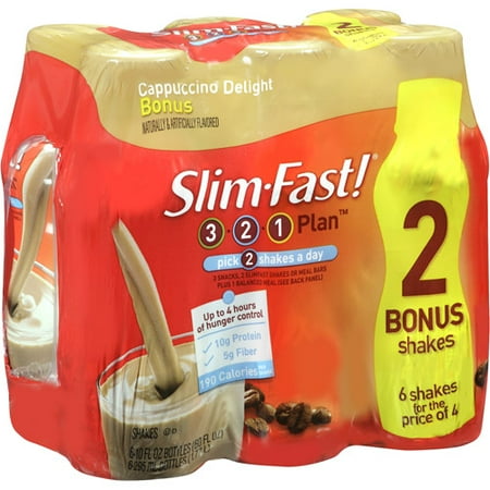 Slimfast Cappuccino Shake Bonus 4 +2pk