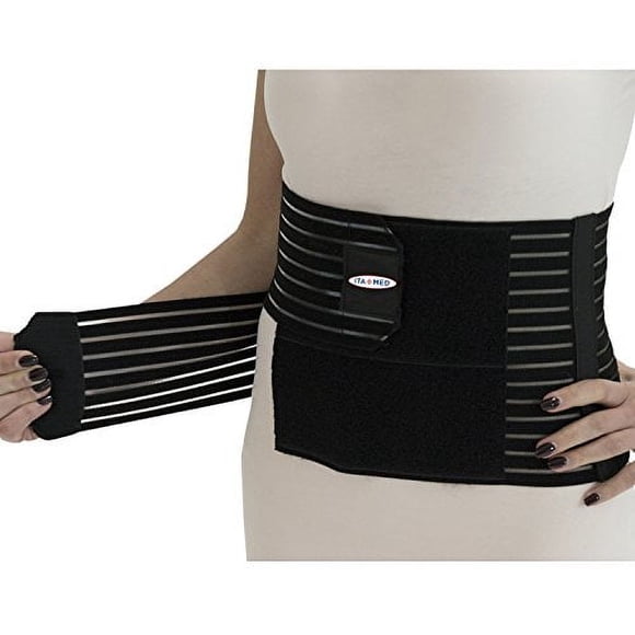 ITA-MED Women's Abdominal & Back Support Binder/Wrap, Post-Partum, C-section and Surgery Recovery, Body-Shaping Effect, Provides Excellent Support, Made In USA, Black, XX-Large