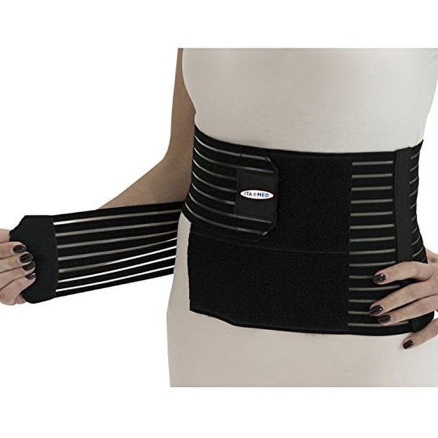 ITA-MED Women's Abdominal & Back Support Binder/Wrap, Post-Partum, C-section and Surgery Recovery, Body-Shaping Effect, Provides Excellent Support, Made In USA, Black, XX-Large
