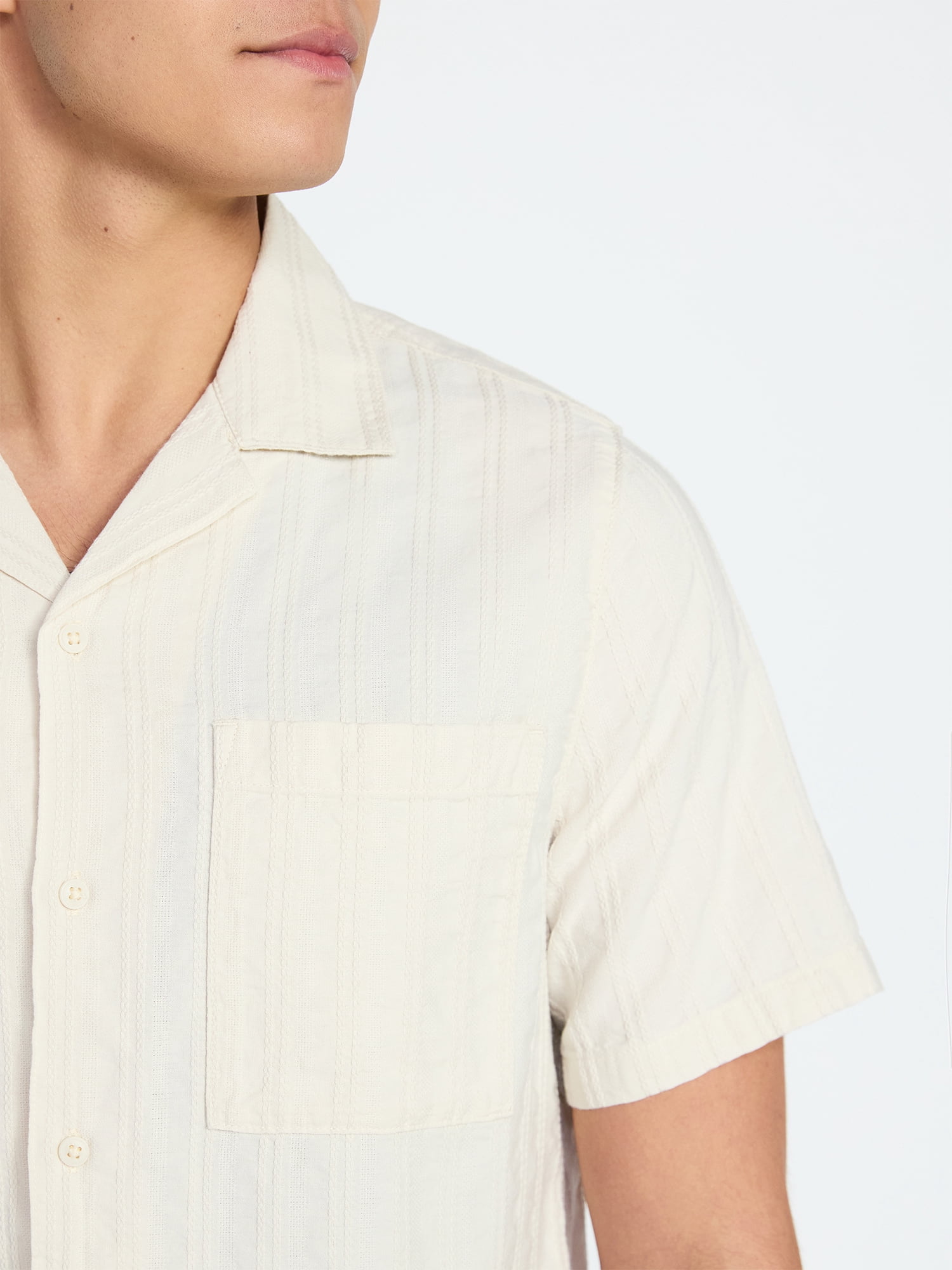 No Boundaries Poolside Dobby Shirt with Short Sleeves, Men's XS-4XLT