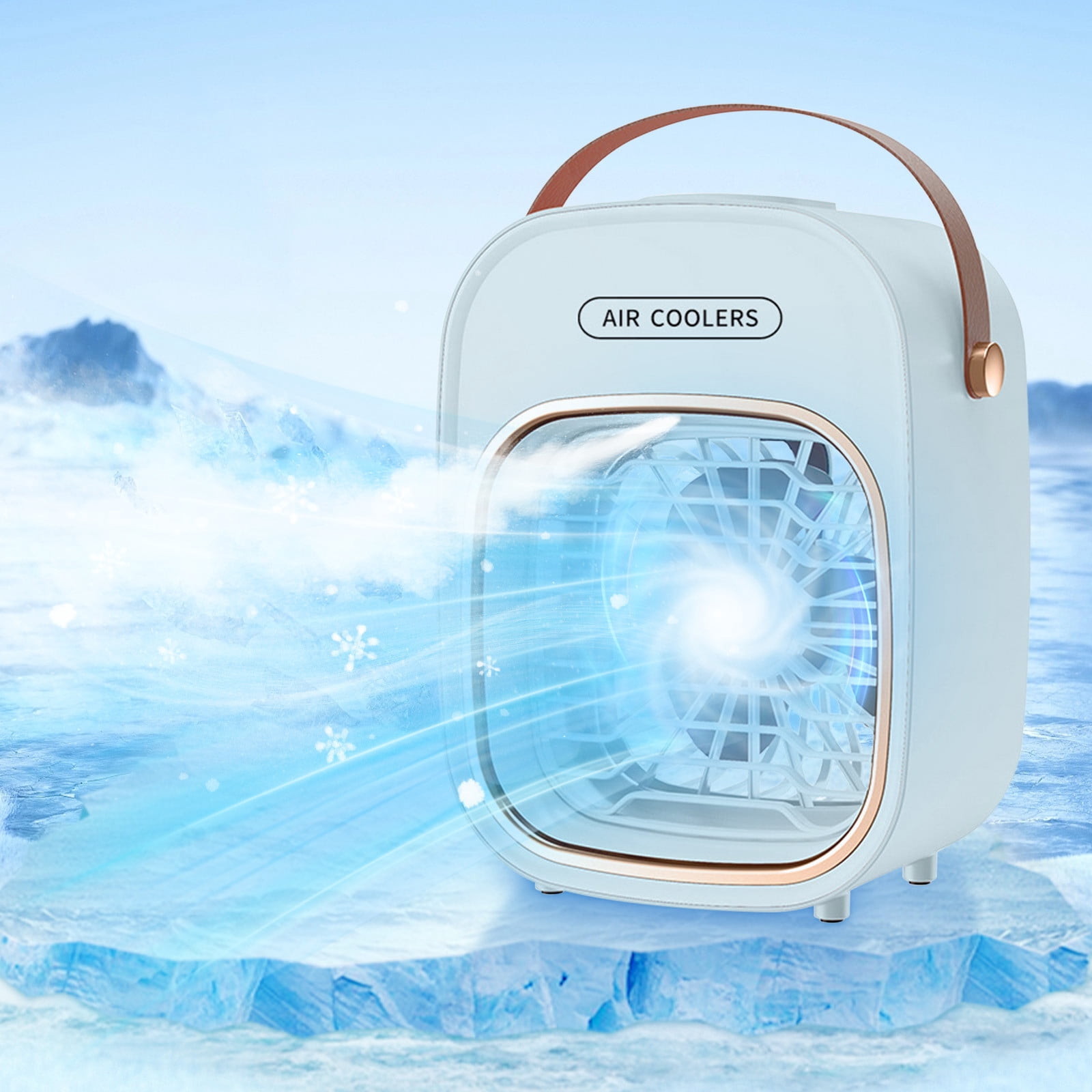 Portable Evaporative Air Cooler, 3-in-1 Mini Desktop Fan with Mist Humidifier for Home Office Bedroom