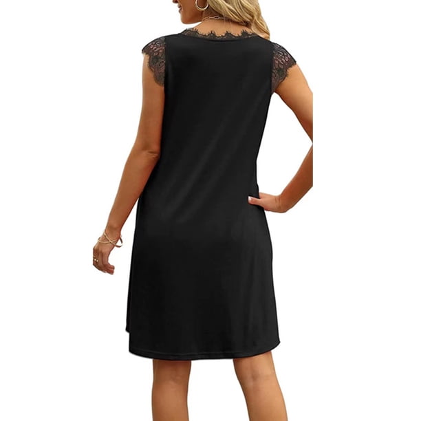 Vestido Casual Con Cuello En V Para Mujer Vestido Cosido Con Encaje De Mujer Vestido Casual Con Cuello En V De Verano Vestido Corto Con Cuello En V Casual Vestido Con Cuello En V ANGGREK Otros