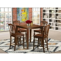 East West Furniture Vernon 5-piece Wood Dinette Set in Mahogany