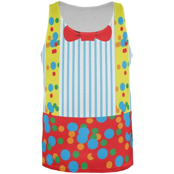 Halloween Clown Costume All Over Adult Tank Top - 3X-Large