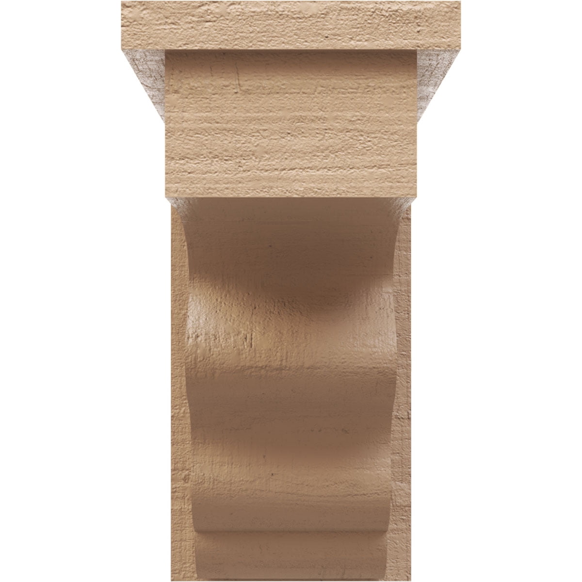 4"W x 8"D x 8"H Classic Highland Rough Cedar Woodgrain TimberThane Corbel, Primed Tan