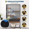 thumbnail image 4 of Large Metal Bird Cage – 88×48.5×151cm Black Aviary with Rolling Wheels (Multi-Level, 3 Platforms), 4 of 10