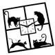 thumbnail image 5 of Ornamento de reloj de pared de gato cuadrado Regalo adorable de inauguración de la casa, decoración colgante de pared de reloj decorativo simple para, 5 of 9