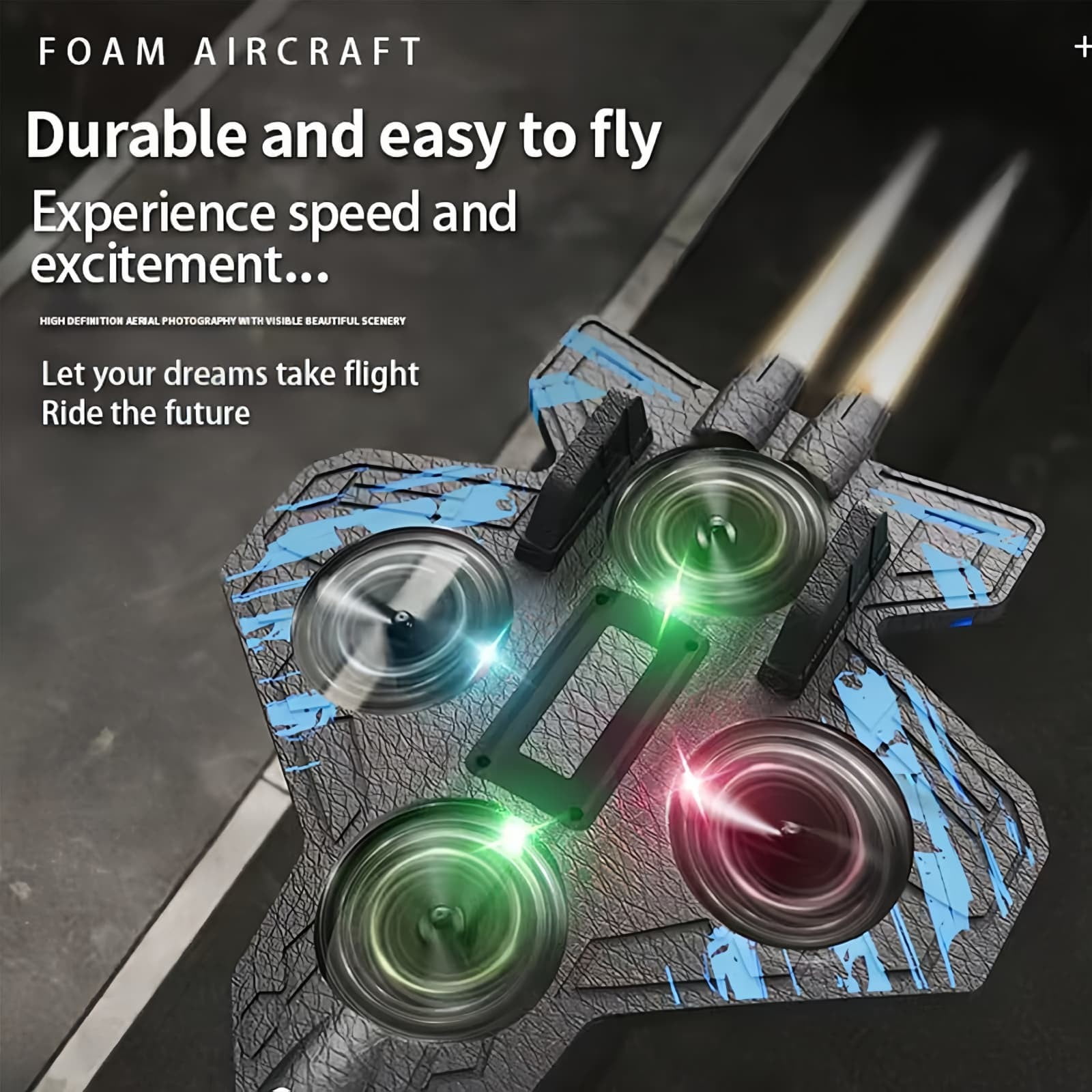 Rc Stunt Remote Control With Lights 360° Flip Stunt Rc Plane Easy Aircraft,A#Triple battery