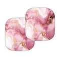 thumbnail image 2 of FOR U DESIGNS Pink Marble Print Car Sun Shade 2 Packs Foldable Windshield Sunshade for Car SUV Truck Universal Auto Accessories Keep Vehicle Cool Glare Max UV Rays, 2 of 5