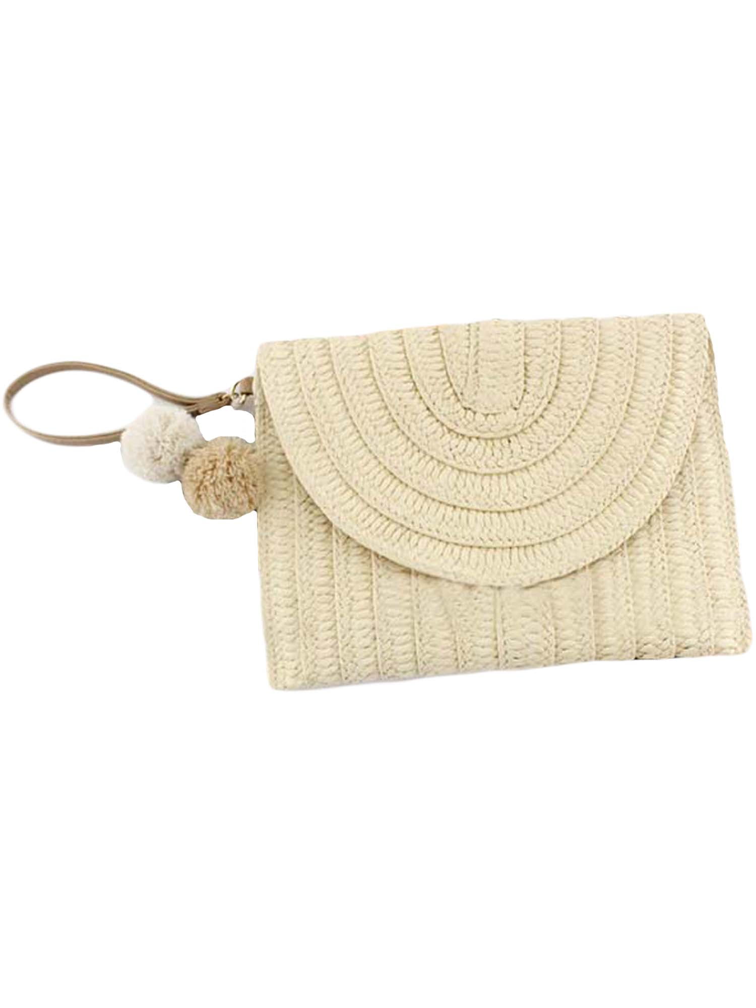FENICAL Rattan Handwoven Round Crossbody Bag Small Purse Handbag Messenger Bag For Women And Girls 