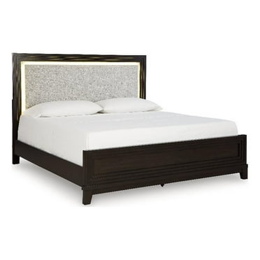 Bowery Hill Hardwood Solids Gray & Brown King/California King Panel Headboard