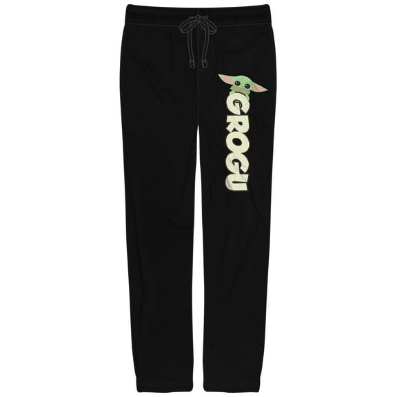 Mens Star Wars Mandalorian Grogu Screen Print Black Sleep Pajama Pants - XXL
