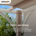 thumbnail image 5 of Sunjoy 12 ft. x 14 ft. Outdoor Pergola  Patio With Canopy Steel Frame Pergola for Backyard and Garden Shade, Light Gray, 5 of 9