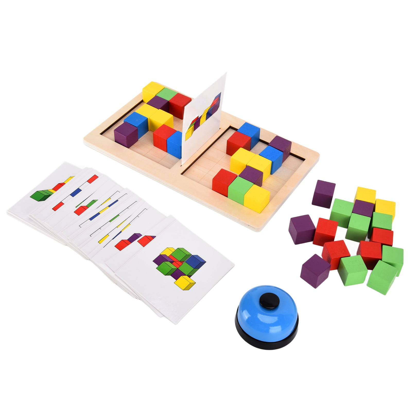 Wooden Build Blocks Toys, Logical Thinking Games Wooden Blocks Toys Improve Spatial Imagination