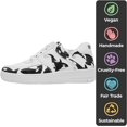 thumbnail image 3 of DOGO White Sneakers for Women - Handmade Women's Fashion Sneakers, Vegan Leather and Unique Design Dice Sneakers Flowing Orca Design, Size 6, 3 of 5