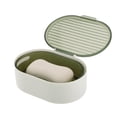 thumbnail image 5 of 1 Pc Portable Soap Dish Double Layer Clear Green Soap Dish for Bathroom 5.91"x4.33"x2.17", 5 of 6