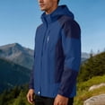 thumbnail image 4 of Yaoyar Rain Zip Jackets for Men Lightweight Outdoor Hiking Travel Jacket Waterproof Raincoat Athletic Hooded Shirts, 4 of 7