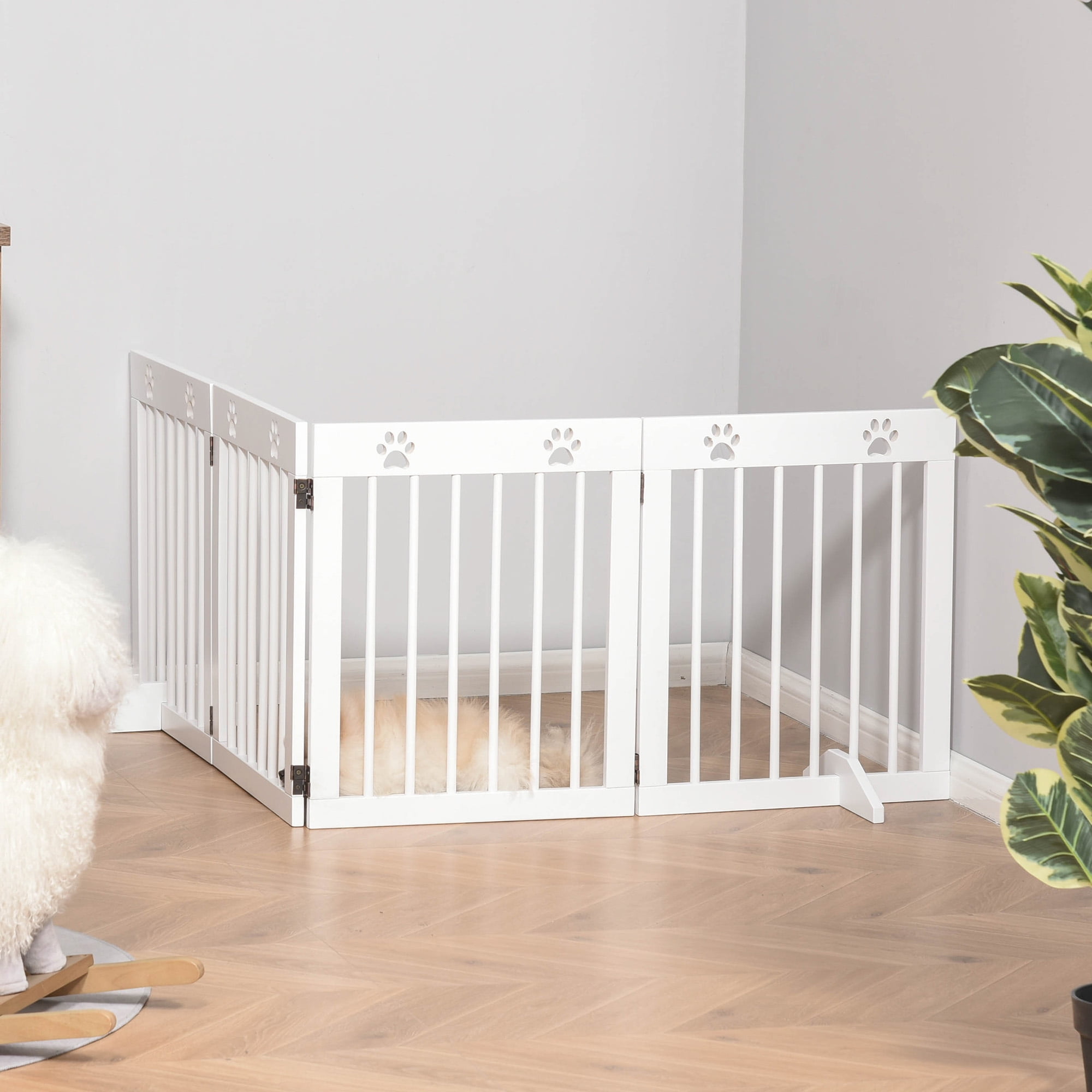 Gates & Gate Extensions Door & Stair Gates PawHut Freestanding Pet Gate