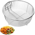 thumbnail image 2 of 2Pcs Round Deep Fryer Basket Round French Fries Basket Round Basket For Frying Snacks Stainless Steel Chip Serving Fry Baskets Kitchen Cooking Tool, 2 of 5
