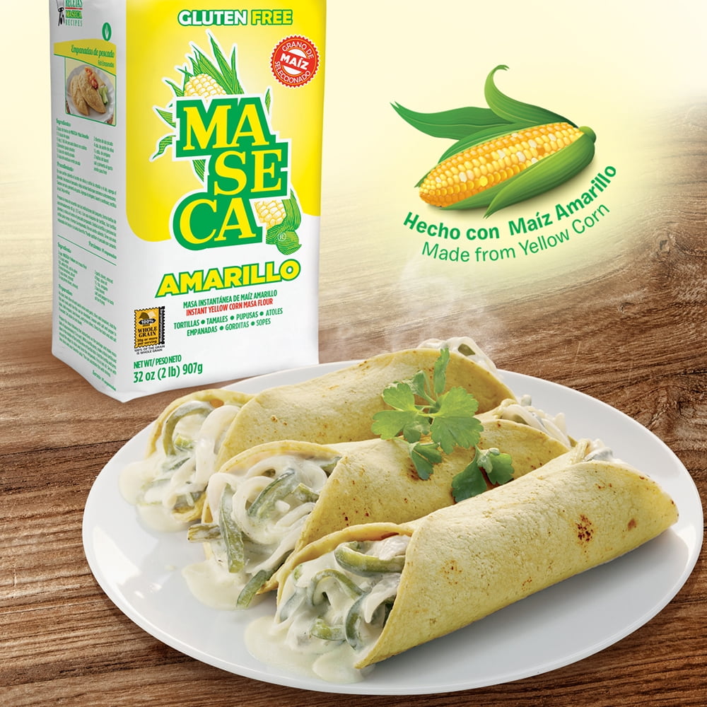 (2 pack) MASECA Yellow Instant Corn Masa Flour 2 Lb Bag