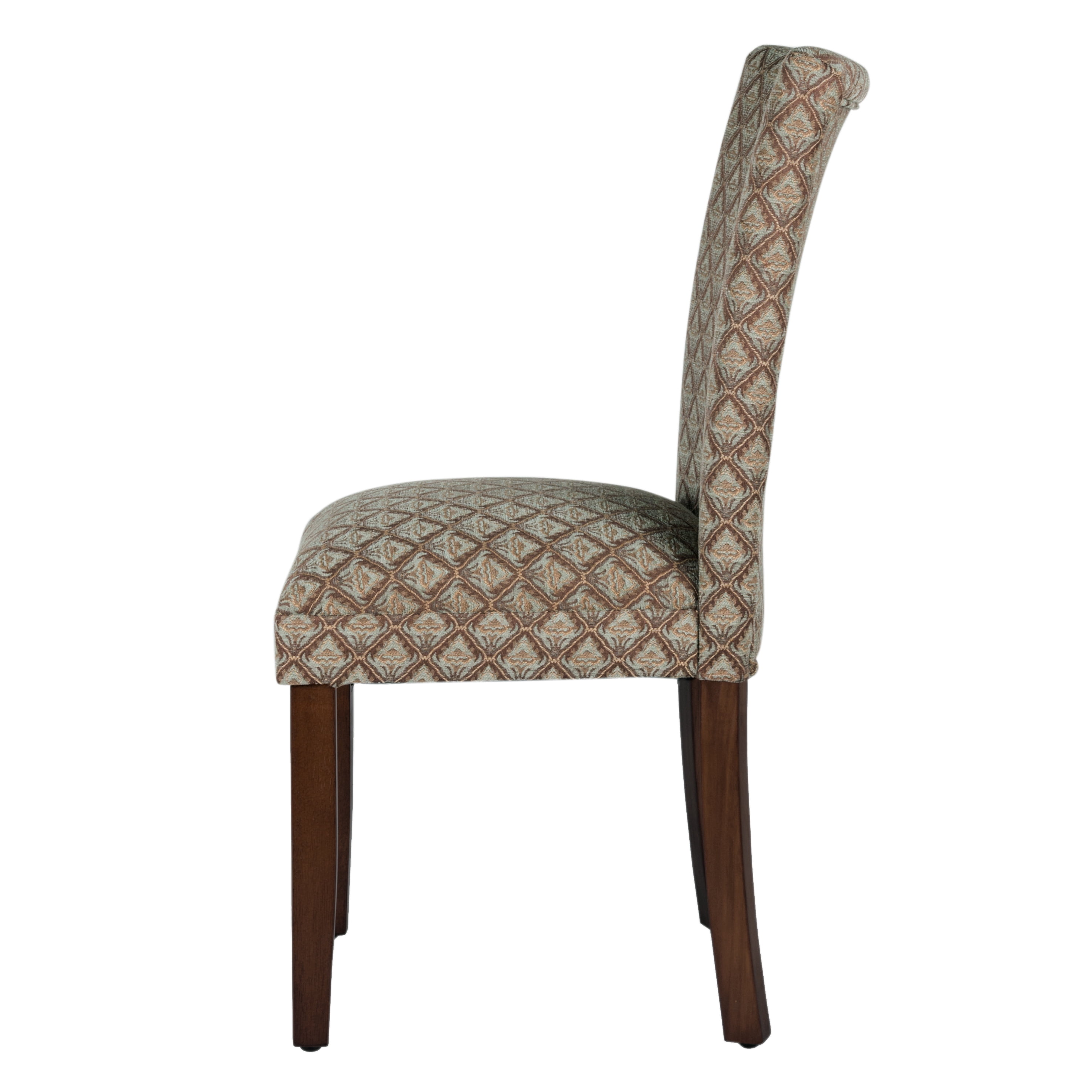 HomePop Parsons Dining Chair, Brown and Blue Fabric