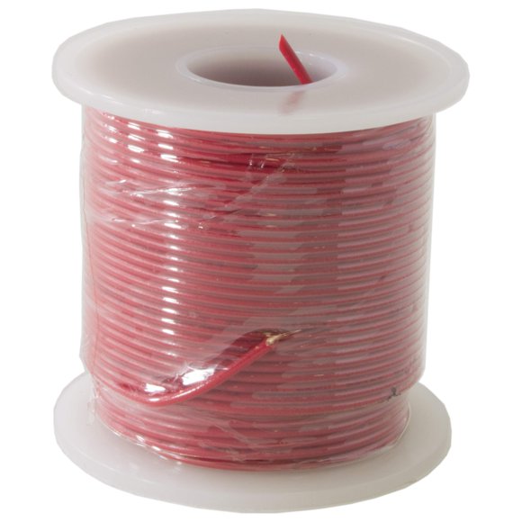Solid Hook Up Wire - 22 Gauge, 100 Foot Spool - Red (Shade May Vary) by EX ELECTRONIX EXPRESS