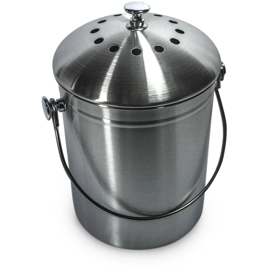 Sorbus Stainless Steel 1 Gallon Compost Bin Countertop Container, Indoor Use and... by GGI International