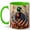 Green, variant on Patriotic Mallard Coffee Mug, Duck Bird Mug, Ceramic 11 oz