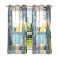 thumbnail image 6 of Yayeee Window Curtains Light Filtering 63"x42" Grommet Panel Pair Home Living Room Decor, Boho Style Sun, 6 of 7