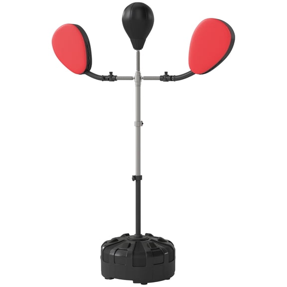 Adjustable Height Boxing Bag Stand with 2 Target Arms for Training and Exercise, Black