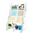 thumbnail image 1 of Exhibidor de pegatinas acrílico de 4 niveles, soporte transparente para tarjetas coleccionables, organizador de pegatinas, estante organizador para stands de vendedores con 8 compartimentos., 1 of 6