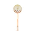 thumbnail image 3 of ANGARA Golden South Sea Cultured Pearl Ring with Trio Diamonds in 14K Rose Gold for Women | June Birthstone, Birthday, Anniversary, Jewelry Gift for Women | Pearl Ring, 3 of 8