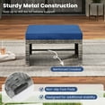 thumbnail image 4 of Gymax 2 Pieces Patio PE Rattan Ottomans with Soft Zippered Cushions for Deck Navy, 4 of 9