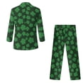 thumbnail image 2 of Whosucclay Polyester Four Leaf Clover Pattern Boys Suit for Wedding Photograph, 2 Piece Boys Suit Set One Button Non-Stretch Elastic Waist, 2 of 10