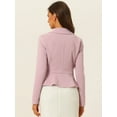 thumbnail image 3 of DARING DIVA Women's Vintage Shawl Collar Ruffle Hem Short Blazer M Pink, 3 of 6