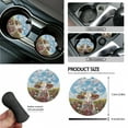 thumbnail image 6 of Garronmavis Aesthetic Flower Cow Universal Fit Car Seat Cover Full Set 15 Pieces Wristlet Strap 4 Pcs Seat Belt Car Trash Bag Car Pouch Organizer Interior Rearview Mirrors Protective Cover Cup Mats, 6 of 7