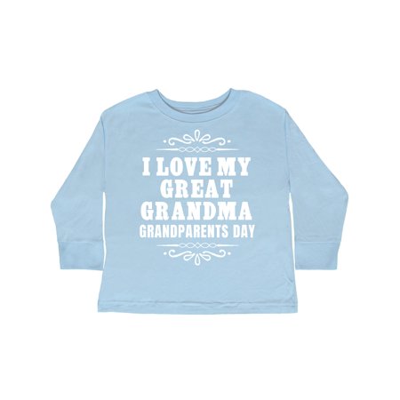 

Inktastic Grandparents Day I Love My Great Grandma Gift Toddler Boy or Toddler Girl Long Sleeve T-Shirt