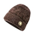 thumbnail image 4 of Xijirk Womens Soft Woolen Hat with Exquisite Floral Ornament Thick Warm Stylish Headwear for Daily Party Autumn Winter Wear,Coffee,One Size, 4 of 4