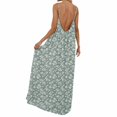 thumbnail image 6 of XIAOCHA Womens Summer Boho Maxi Dress Tiny Floral Print Spaghetti Strap Back Tie Pleated Loose Fit Holiday Dresses, 6 of 6