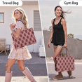 thumbnail image 6 of Large Capacity Tote Bag,Burgundy and White Wavy Pattern Handbag Fashion Luxury Tote Bag,15.7"x13"x 5.1" Inches,Laptop Compatible, 6 of 6