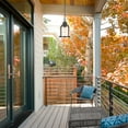 thumbnail image 7 of 1-Light Matte Black Outdoor Pendant with Clear Seeded Glass Shade, Bulb Included, 7 of 7