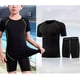 thumbnail image 2 of Conjunto de Capa Base de Niños Unisex Niño Traje de Baño de Lado Dividido con Protección, de Alta Elasticidad de Dos Piezas de Manga Corta Y Pantalones Cortos, Conjunto de Entrenamiento Negro para De, 2 of 5