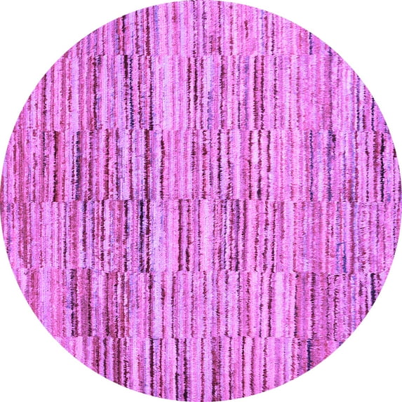 Ahgly Company Indoor Round Abstract Purple Contemporary Area Rugs, 3' Round