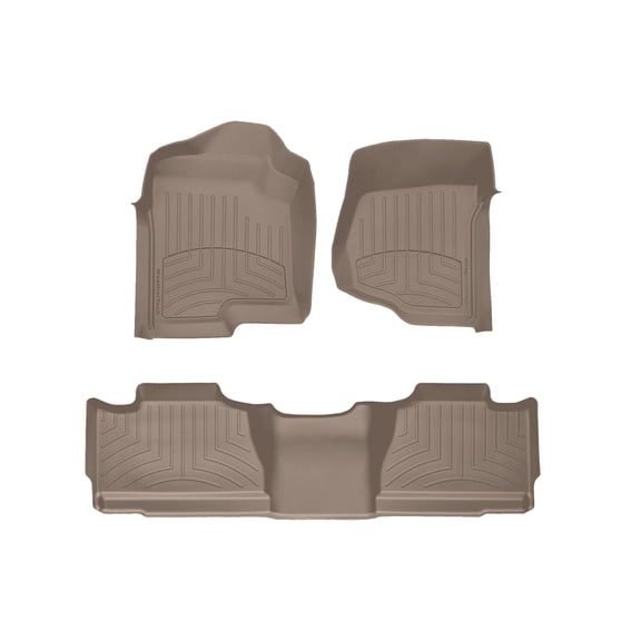 WeatherTech FloorLiner HP Custom Fit Floor Mats compatible with 2008-2013 Chevrolet Avalanche - 1st & 2nd Row, Tan