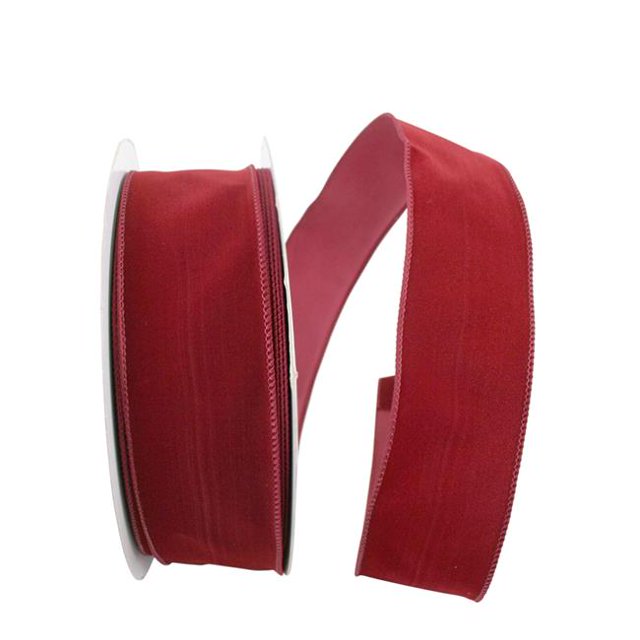 Reliant Ribbon 92270W-090-40K Value Velvet Wired Edge Ribbon - Burgundy - 2.5 in. x 50 yards