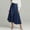 01 Dark Blue, variant on Womens Summer Skirts Casual Front Button A-Line High Waisted Midi Skirt with Pockets