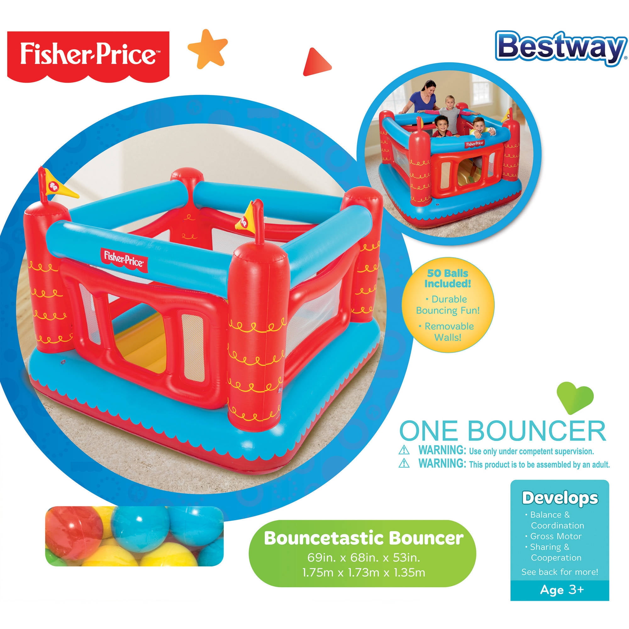 bestway fisher price bouncetastic bouncer