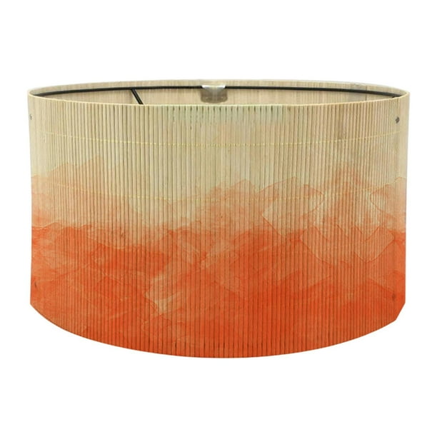 Clip de lámpara de lámpara de lámpara de lámpara de bambú en la cubierta de luz de bombilla reemplazable boho Orange de gradiente